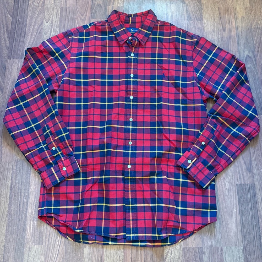 Ralph Lauren Plaid Button Up Dress Shirt Size XXL